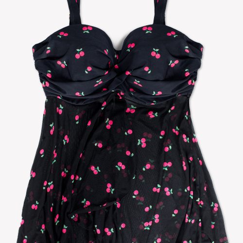 FLAT SMART AND SEXY BLACK CHERRY TANKINI SA623