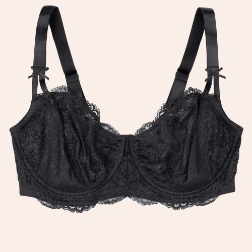 FLAT SMART AND SEXY BLACK LACE BALCONETTE BRA SA1514