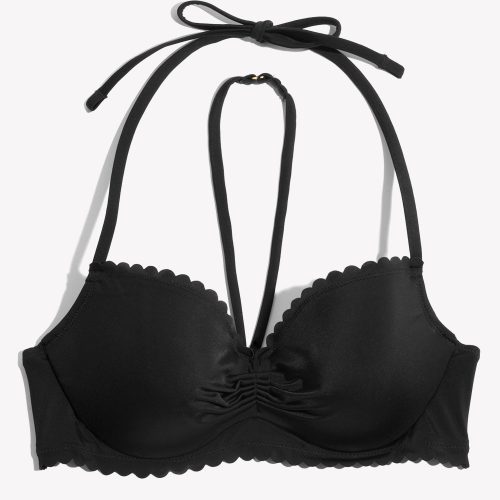 FLAT SMART AND SEXY BLACK SCALLOPED BIKINI TOP SA1001 AV 1