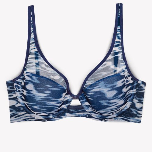 FLAT SMART AND SEXY BLUE MESH PLUNGE BRA SA1389 1