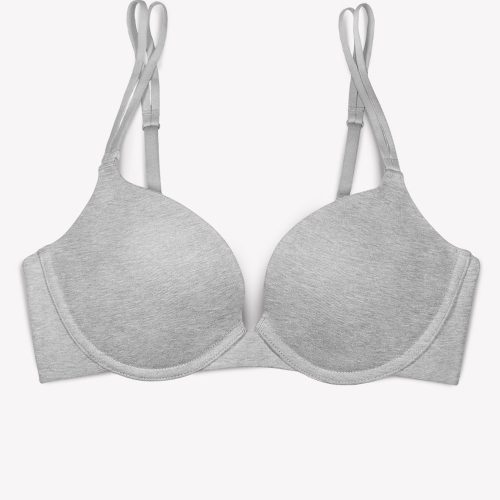 FLAT SMART AND SEXY COTTON GREY PERFECT PUSH UP BRA SA1170 1