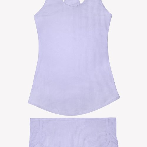 FLAT SMART AND SEXY COTTON LILAC TANK SHORTS SLEEP SET SA1417 1