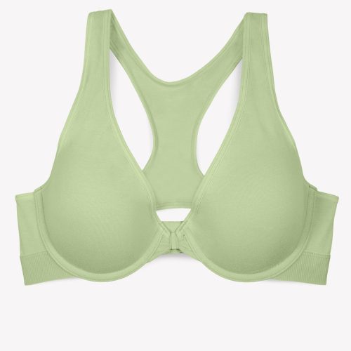 FLAT SMART AND SEXY GREEN COTTON FRONT CLOSE BRA SA1411 1