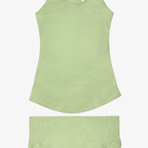 FLAT SMART AND SEXY GREEN COTTON TANK AND SHORT SLEEP SET SA1417 1