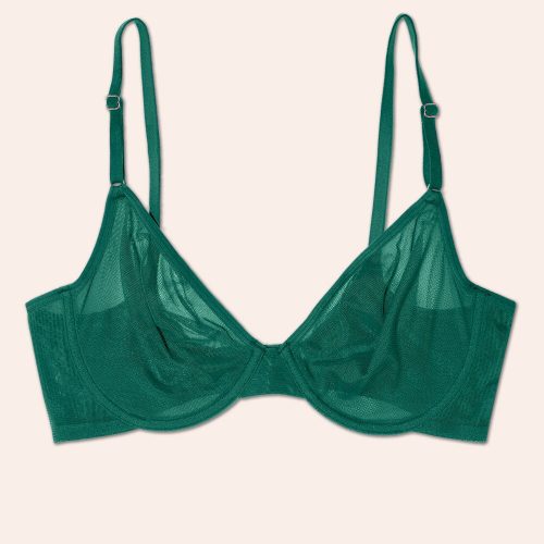 FLAT SMART AND SEXY GREEN MESH UNLINED BRA SA1388