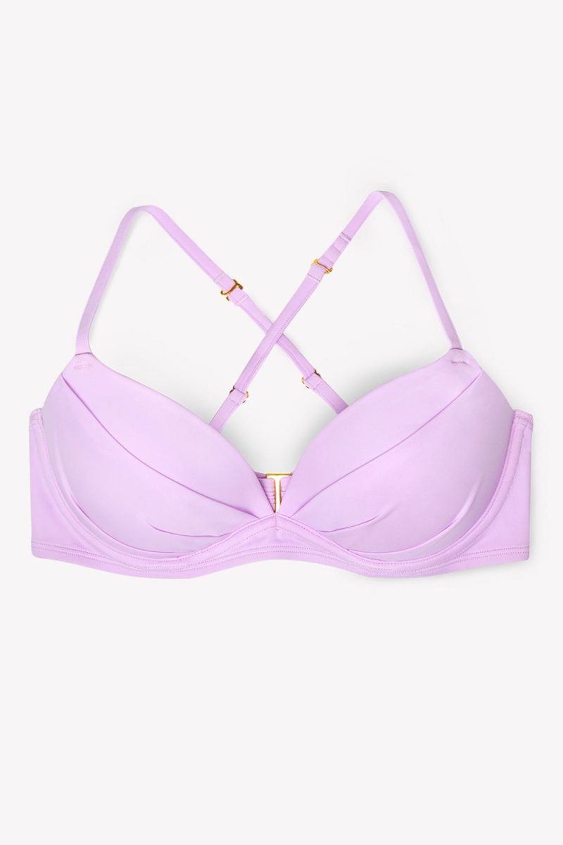 FLAT SMART AND SEXY LIGHT PURPLE PUSH UP SWIM TOP SA1002