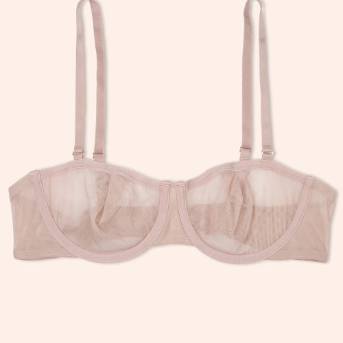 FLAT SMART AND SEXY NUDE MESH BALCONETTE BRA SA1508