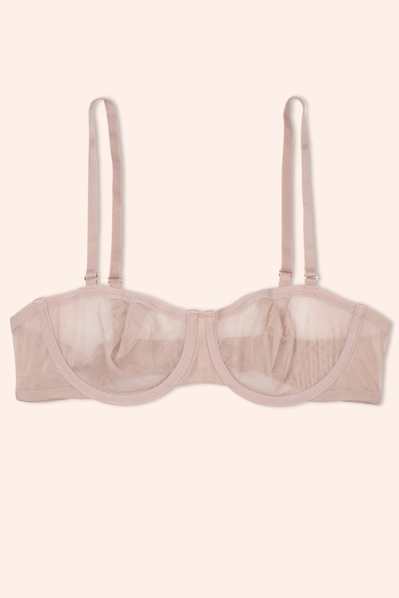 FLAT SMART AND SEXY NUDE MESH BALCONETTE BRA SA1508