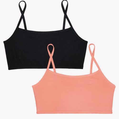 FLAT SMART AND SEXY ORANGE AND BLACK STRETCH CAMI BRALETTES SA1437 1