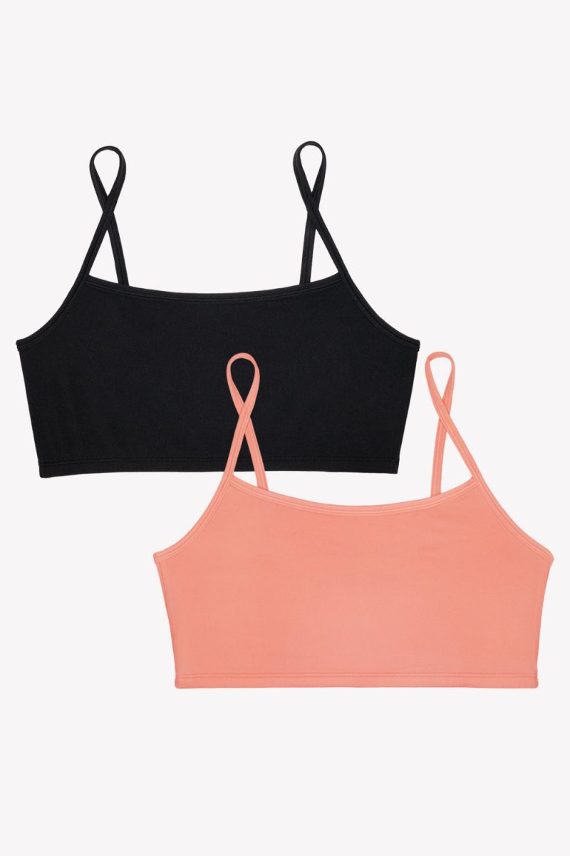 FLAT SMART AND SEXY ORANGE AND BLACK STRETCH CAMI BRALETTES SA1437 1