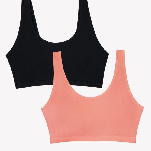 FLAT SMART AND SEXY ORANGE AND BLACK STRETCHY CROP BRALETTE SA1438 1