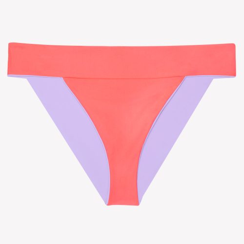 FLAT SMART AND SEXY PEACH REVERSIBLE BANDED BIKINI BOTTOM SA1454