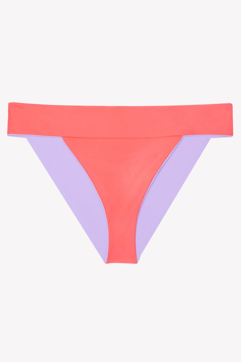 FLAT SMART AND SEXY PEACH REVERSIBLE BANDED BIKINI BOTTOM SA1454