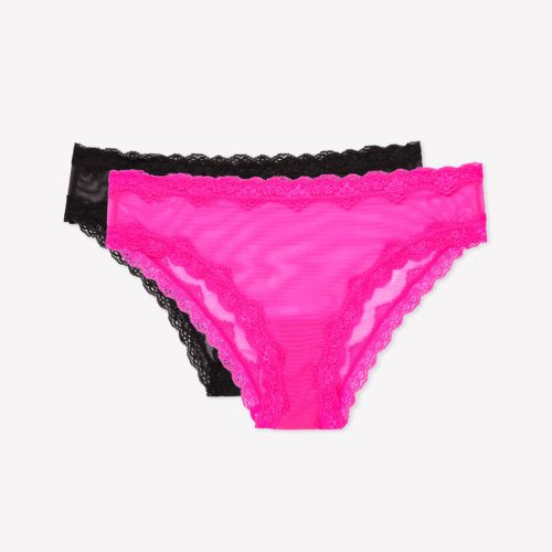 FLAT SMART AND SEXY PINK AND BLACK BIKINI PANTIES SA1377