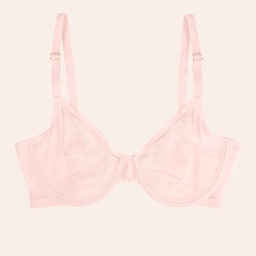 FLAT SMART AND SEXY PINK BLUSHING UNDERWIRE BRA SA1388 AV 1