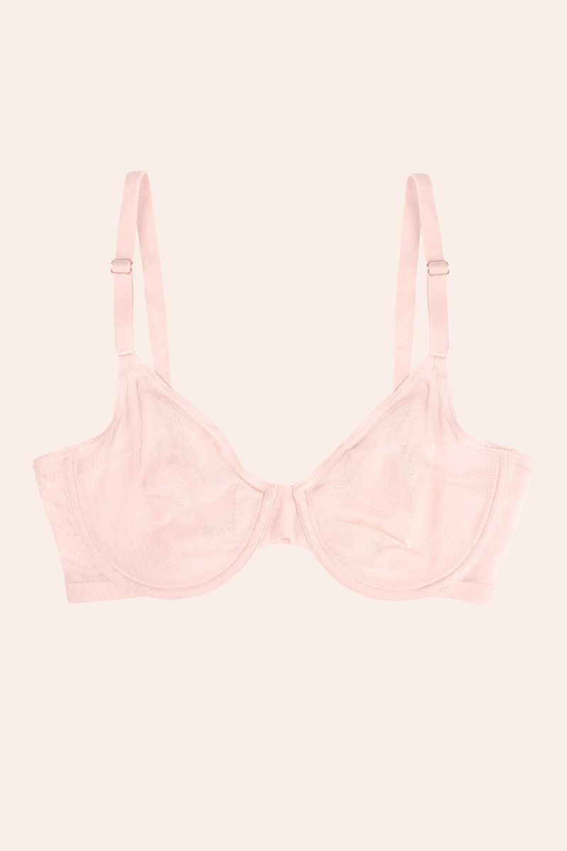 FLAT SMART AND SEXY PINK BLUSHING UNDERWIRE BRA SA1388 AV 1