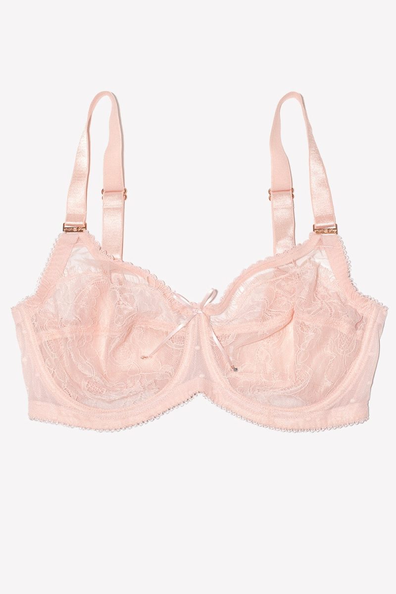 FLAT SMART AND SEXY PINK LACE BRA SA1017 AV 1