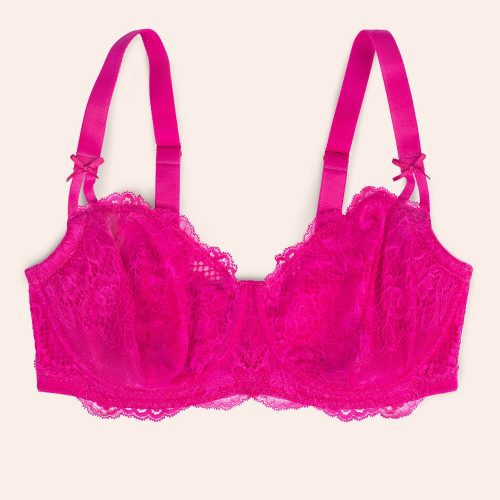 FLAT SMART AND SEXY PINK LACE PUSH BALCONETTE BRA SA1465