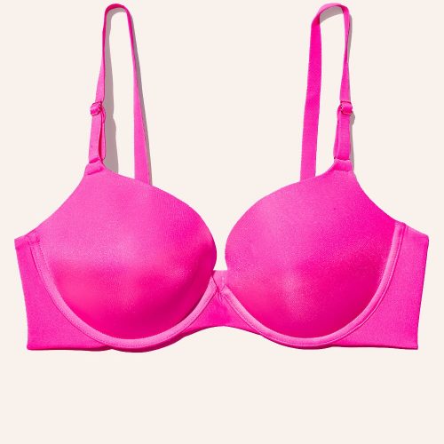 FLAT SMART AND SEXY PINK MESH PUSH UP BRA SA1170A AV 1