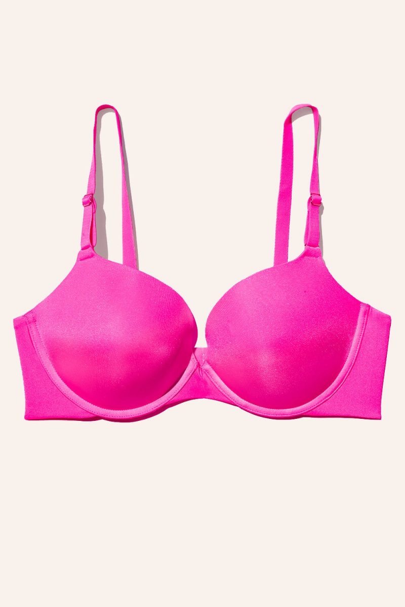 FLAT SMART AND SEXY PINK MESH PUSH UP BRA SA1170A AV 1