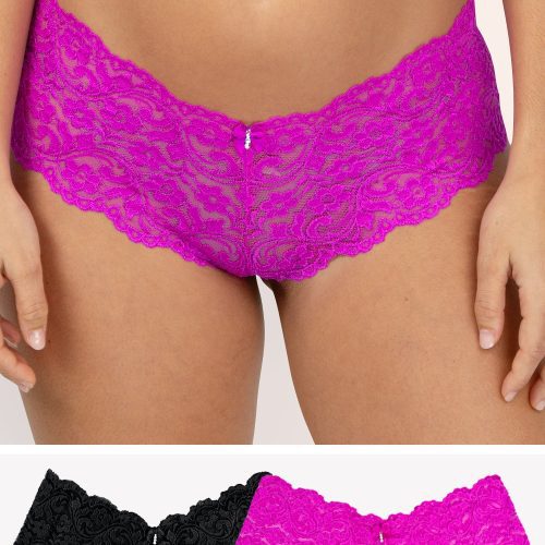 Signature Lace Cheeky Panty 2 Pack | Orchid/Black Hue PANTY SAS Orchid/Black Hue S 