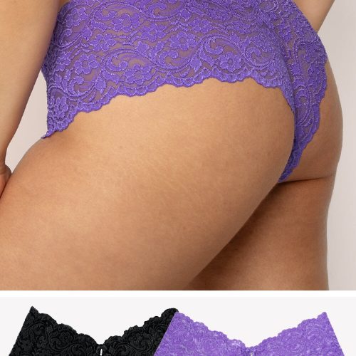 Signature Lace Cheeky Panty 2 Pack | New Violet/Black Hue PANTY SAS New Violet/Black Hue S 