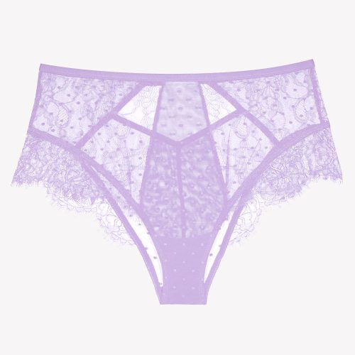 FLAT SMART AND SEXY PURPLE LACE HIGH WAISTED PANTY SA905 1