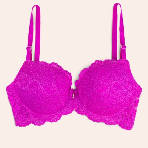 FLAT SMART AND SEXY PURPLE LACE PUSHUP BRA 85046