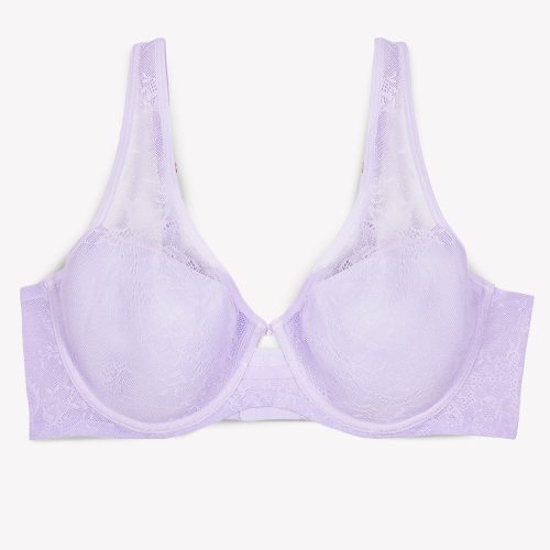 FLAT SMART AND SEXY PURPLE LACE UNLINED BRA SA1389L 1