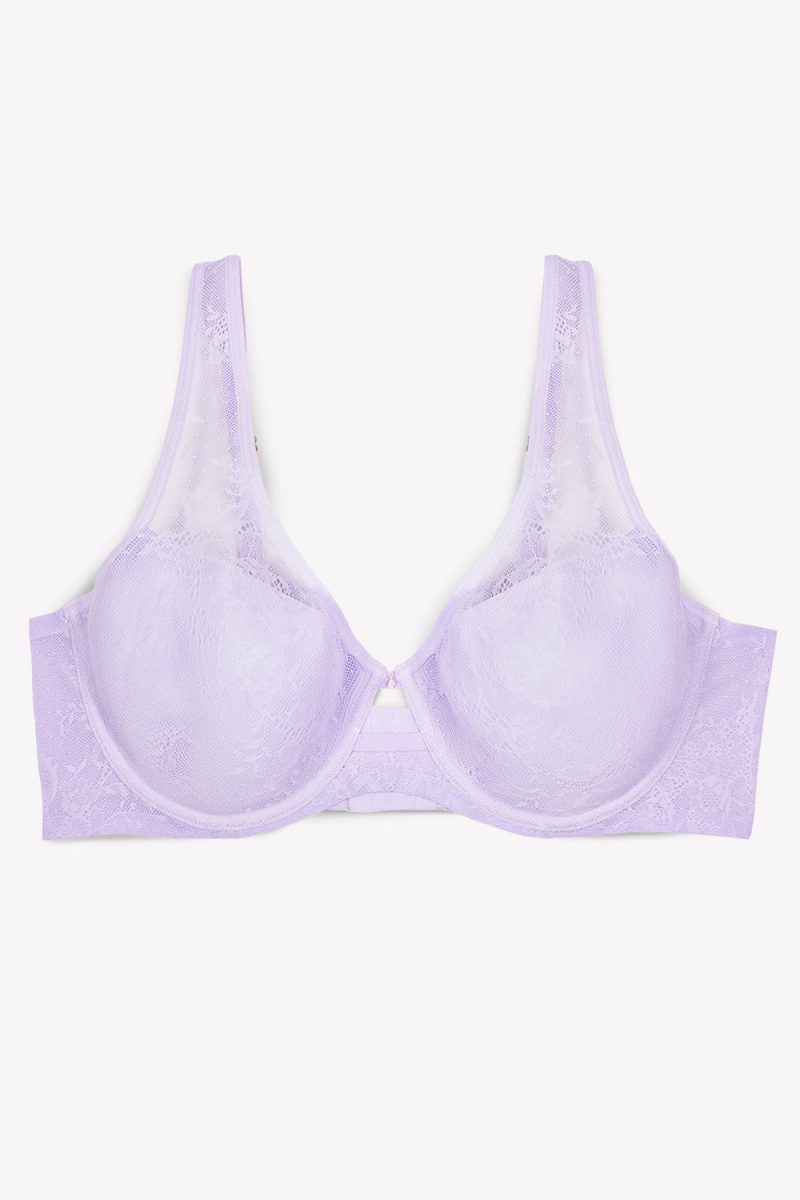 FLAT SMART AND SEXY PURPLE LACE UNLINED BRA SA1389L 1