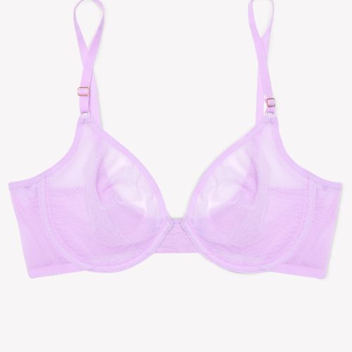 FLAT SMART AND SEXY PURPLE MESH UNLINED BRA SA1388