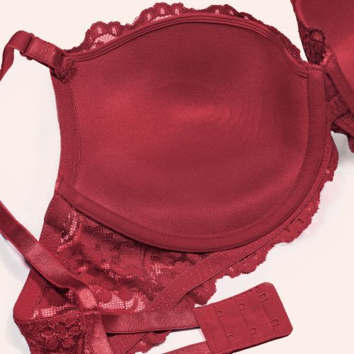 FLAT SMART AND SEXY RED LACE PUSH U BRA 85046 AV 1