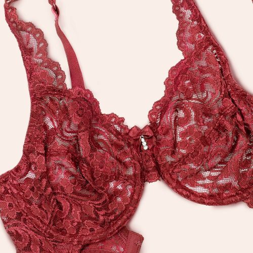 FLAT SMART AND SEXY RED UNLINED BRA 85045 AV 2