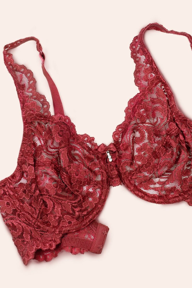 FLAT SMART AND SEXY RED UNLINED BRA 85045 AV 2