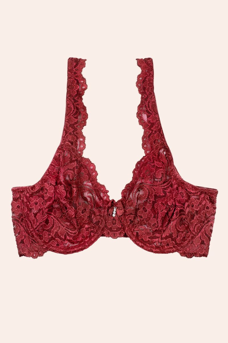 FLAT SMART AND SEXY RED UNLINED BRA 85045 AV 3