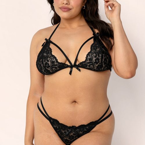 Signature Lace Matching Bra & Panty Set | Black Hue SET SAS Black Hue S/M