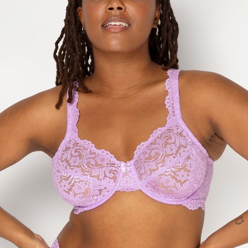 Plus Size Signature Lace Unlined Underwire Bra with Added Support | Stellar Orchid BRA SAS Stellar Orchid 36DDD 