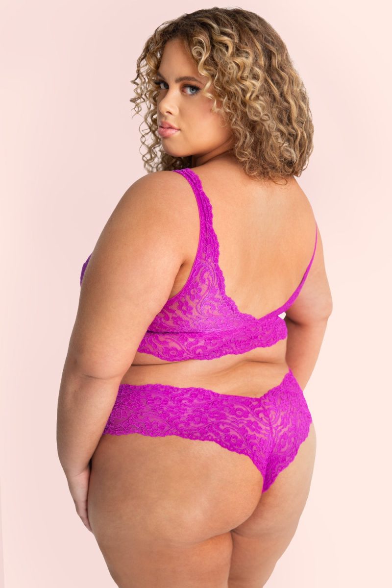 PLUS SMART AND SEXY PURPLE LACE BRALETTE SA874 AV 5