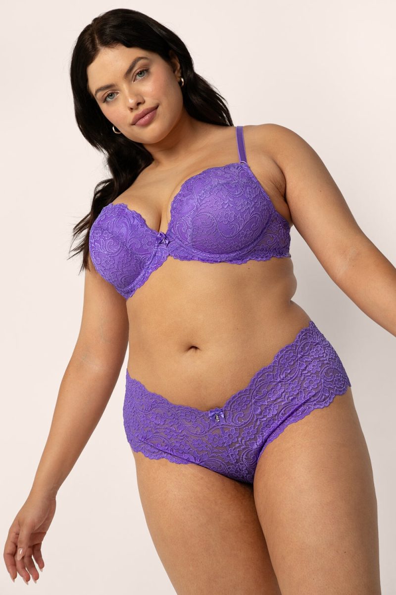 PLUS SMART AND SEXY PURPLE LACE PUSH UP 85046 AV 2