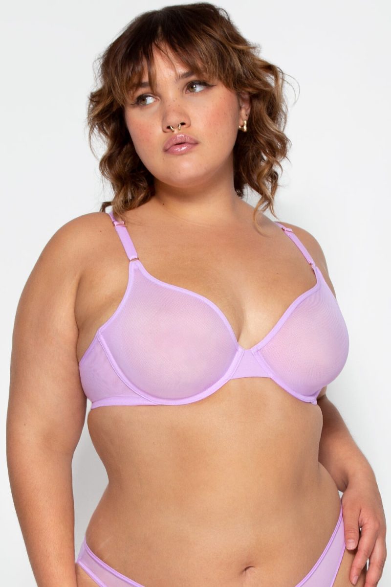 Sheer Mesh Demi Underwire Bra | Stellar Orchid BRA SAS Stellar Orchid 42C