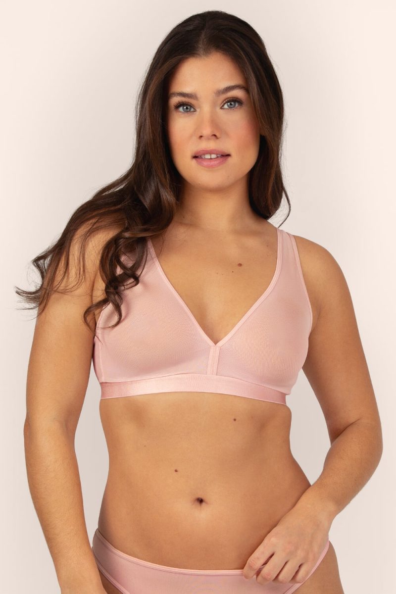 Sheer Mesh Plunge Bralette | Blushing Rose Mesh BRA SAS Blushing Rose Mesh S