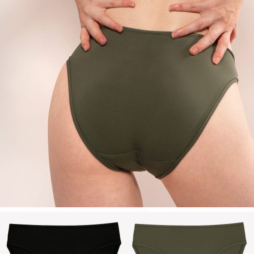 Stretchiest EVER Bikini Panty 2 Pack | Olive Night/Black Hue Stretch PANTY SAS Olive Night/Black Hue Stretch S/M 