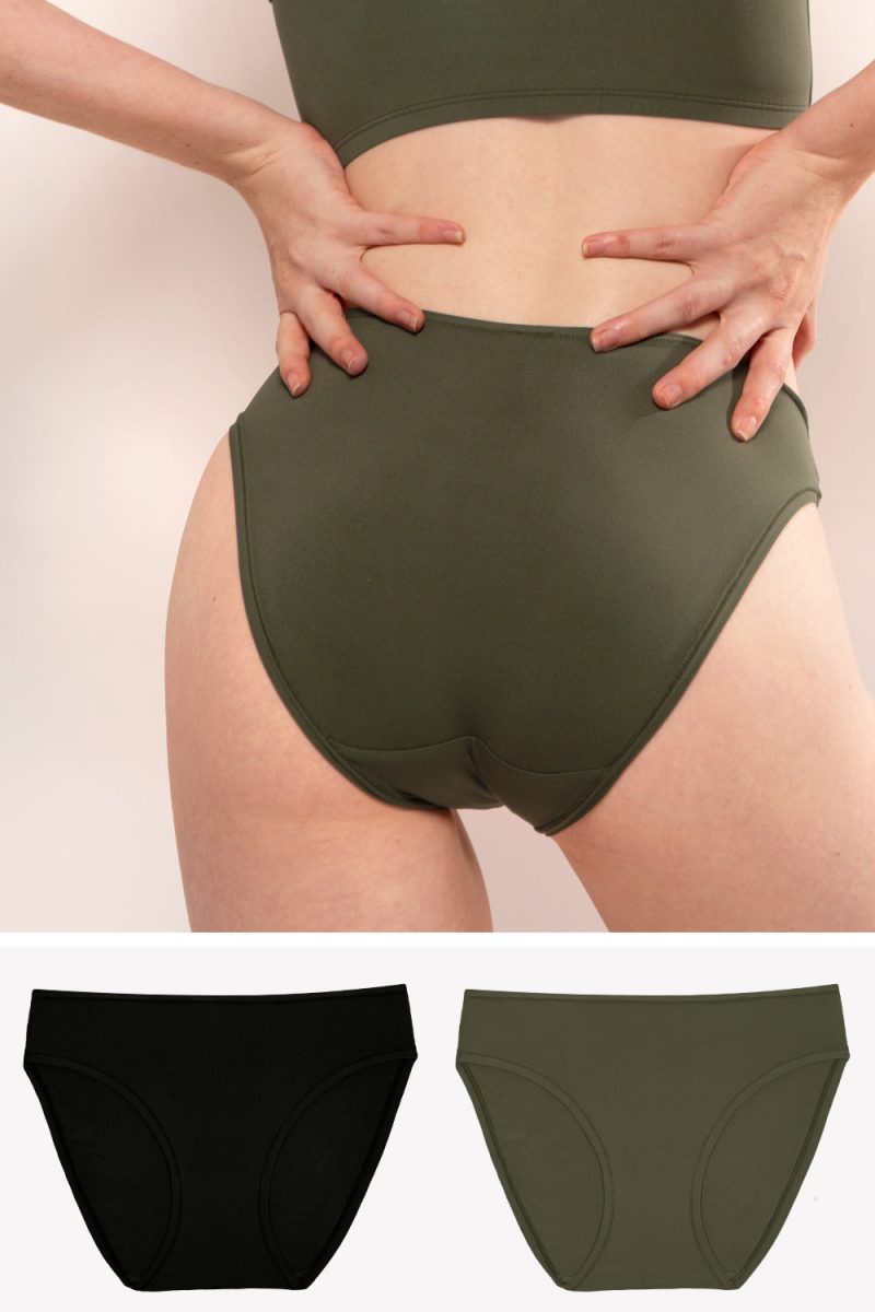 Stretchiest EVER Bikini Panty 2 Pack | Olive Night/Black Hue Stretch PANTY SAS Olive Night/Black Hue Stretch S/M