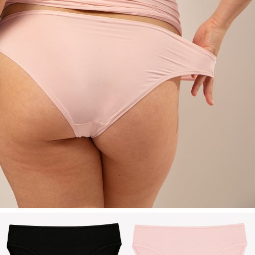 Stretchiest EVER Bikini Panty 2 Pack | Blushing Rose/Black Hue Stretch PANTY SAS Blushing Rose/Black Hue Stretch 2X/3X