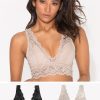 Signature Lace Deep V Bralette 2 Pack | In The Buff/Black Hue INT SAS In The Buff/Black Hue S