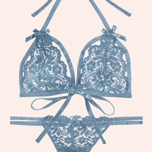 SMART AND SEXY BLUE LACE BRA AND PANTY SET SA1506 AV 2