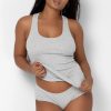 Comfort Cotton Rib Tank Top & Shorts Sleep Set | Light Grey Heather Cotton SLEEPWEAR SAS Light Grey Heather Cotton S