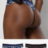 Lace Trim Thong Panty 2 Pack | Fluid Fantasy/Black Hue PANTY SAS Fluid Fantasy/Black Hue 3XL