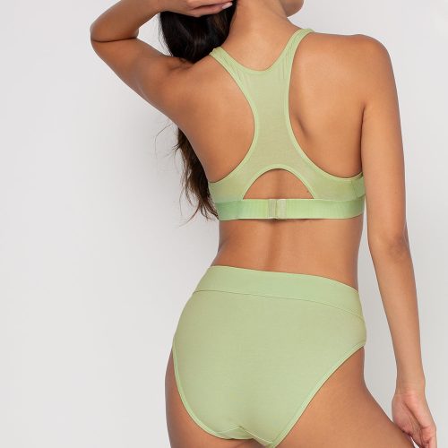 SMART AND SEXY GREEN AND GREY COTTON HIGH WAISTED BIKINI PANTIES SA1412 AV 1 1