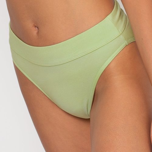 SMART AND SEXY GREEN AND GREY COTTON HIGH WAISTED BIKINI PANTIES SA1412 AV 1